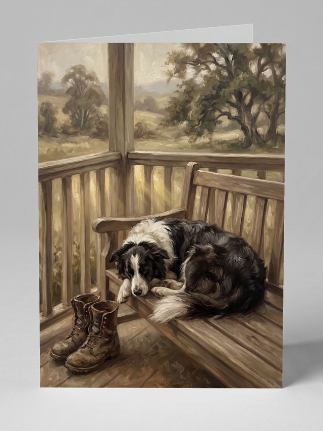 The Old Bench greeting card