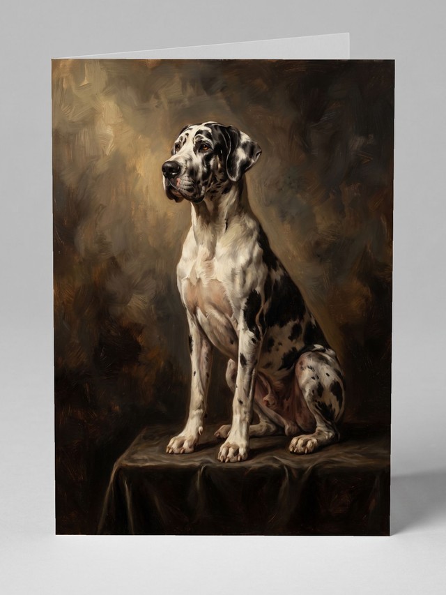 Harlequin greeting card